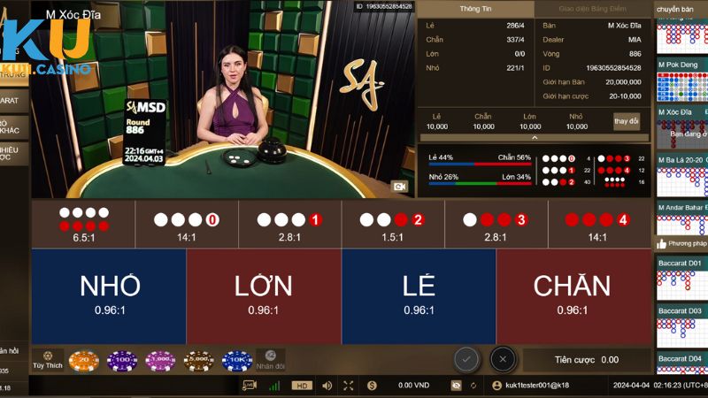 Sảnh live casino Ku11